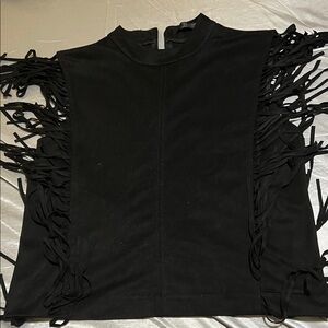 Zara Black Fringe Blouse
